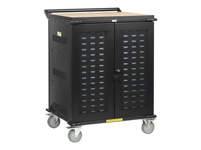 Eaton Tripp Lite Series Safe-IT UV Locking Storage Cart for Mobile Devices and AV Equipment, Antimicrobial, Wood-Grain Top