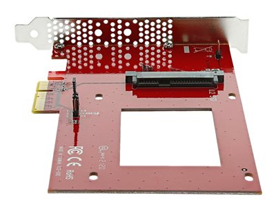M.2 to U.2 Adapter - For M.2 PCIe NVMe SSDs - PCIe M.2 Drive to 2.5 U.2  (SFF-8639) Host Adapter - M2 SSD Converter, Red