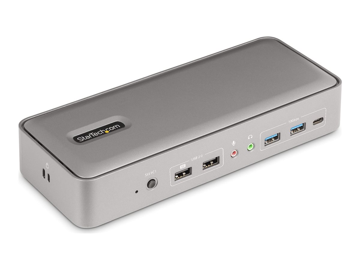 Startech Dual-Laptop USB-C KVM Docking Station, Dual Monitor 4K 60Hz DisplayPort, DisplayLink Certified, 5-Port USB Hub, GbE, 90W/45W Power Delivery to Two Laptops, Windows/Mac