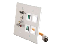 C2G RapidRun Double Gang Integrated HD15 + 3.5mm + RCA Audio/Video + (4) Keystone Wall Plate