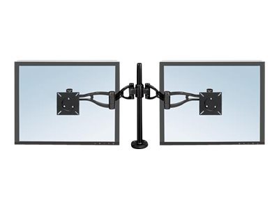Fellowes Professional Series Depth Adjustable Dual Monitor Arm - Mounting kit - adjustable arm - for 2 monitors - iron - black - desk-mountable