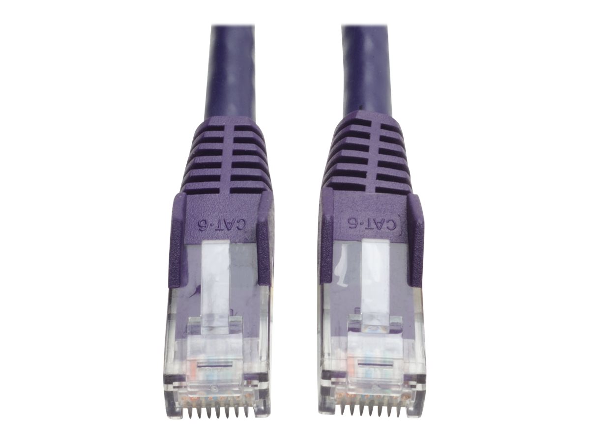 Eaton Tripp Lite Series Cat6 Gigabit Snagless Molded (UTP) Ethernet Cable (RJ45 M/M), PoE, Purple, 10 ft. (3.05 m)