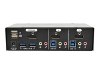 Tripp Lite 2-Port DisplayPort KVM Switch w/Audio, Cables and USB 3.0 SuperSpeed Hub - KVM-/Audio-/USB-Switch - 2 x KVM/Audio/USB - 1 lokaler Benutzer - Desktop