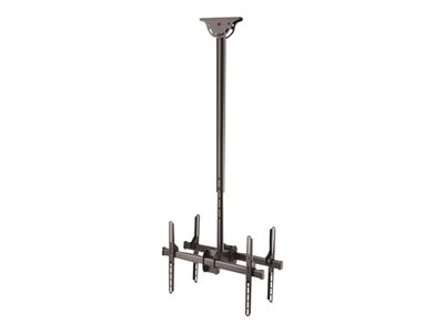 StarTech.com Dual TV Ceiling Mount, Back-to-Back Heavy Duty Hanging Dual Screen Mount with Adjustable Telescopic 3.5' to 5' Pole, Tilt/Swivel/Rotate, VESA Bracket for 32¿-75