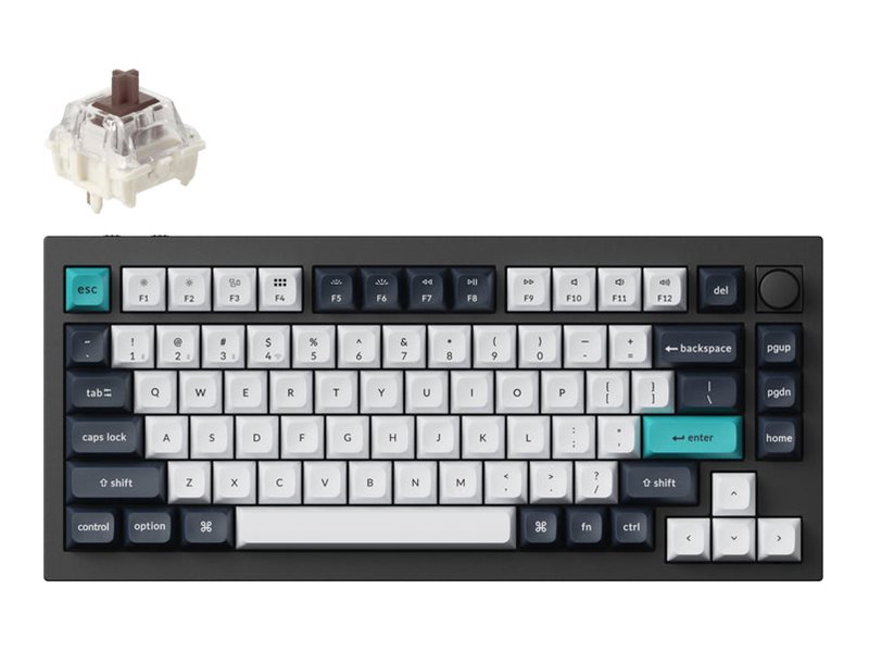 Keychron Q1 Max keyboard QMK/VIA custom mechanical fully assembled knob carbon black Input Product shot Front 79500