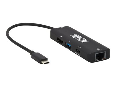 Det er det heldige Børns dag Bage Tripp Lite USB C Multiport Adapter, 4K @ 60 Hz HDMI, USB-A, Gigabit  Ethernet, 100W PD Charging, HDR, HDCP 2.2 - docking station - USB-C 3.1 /  Thunderbolt 3 - HDMI - GigE