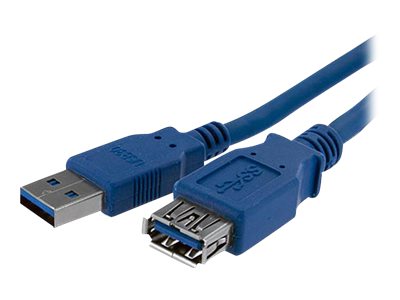 StarTech.com 1m Blue SuperSpeed USB 3.0 Extension Cable A to A - Male to Female USB 3 Extension Cable Cord 1 m (USB3SEXT1M) - USB extension cable - USB Type A (M) to USB Type A (F) - USB 3.0 - 1 m - black - for P/N: 2SD4FCRU3, CFASTRWU3, HB30A4AIB, HB30C4AIB, HB31C4AB, MSDREADU3CA, USB3SAA3MBK