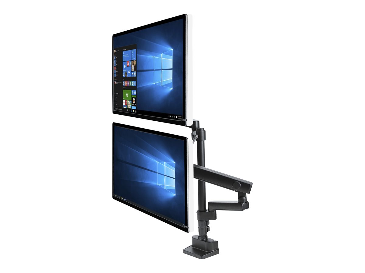 StarTech.com Desk Mount Dual Monitor Arm, Full Motion Monitor Mount for 2x VESA Displays up to 32" (up to 17lb/8kg), Ergonomic Vertical Stackable Arms, Articulating, Height Adjustable - Pole Mount, C-Clamp/Grommet (ARMDUALPIVOT) montážní sada - full-motion dual arm - pro 2 monitory - černá – foto 18