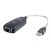 C2G 7.5in USB 2.0 to Ethernet Adapter