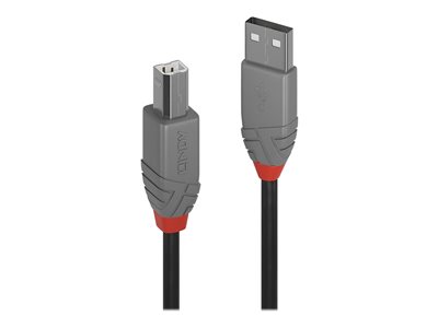 LINDY USB 2.0 Kabel Typ A/B Anthra Line M/M 0.2m - 36670