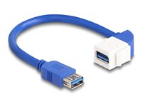 Delock USB forlængerkabel 20cm Blå Hvid