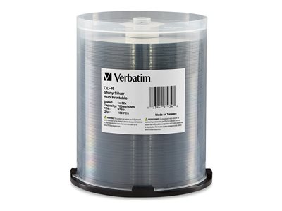 Verbatim 100 x CD-R 700 MB (80min) 52x shiny silver printable surface spindle