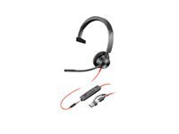 HP Poly Blackwire 3315 - Blackwire 3300 series - headset - on-ear - wired - 3.5 mm jack, USB-C - black - UC certified, Certified for Microsoft Teams