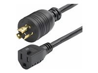 StarTech.com 1ft (30cm) Heavy Duty Power Cord, Twist-Lock NEMA L5-15P to NEMA 5-15R Black Adapter Cord, 15A 125V, 14AWG, Heavy Gauge Plug Converter Cable, AC Power Cable - UL Listed Components (W31C-4100-POWER-CORD)