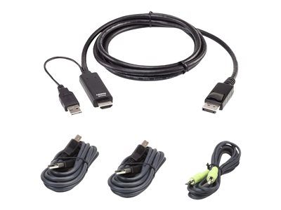 6FT DUAL DISPLAY USB & HDMI TODP UNIVERSAL SECURE KVM CABLE