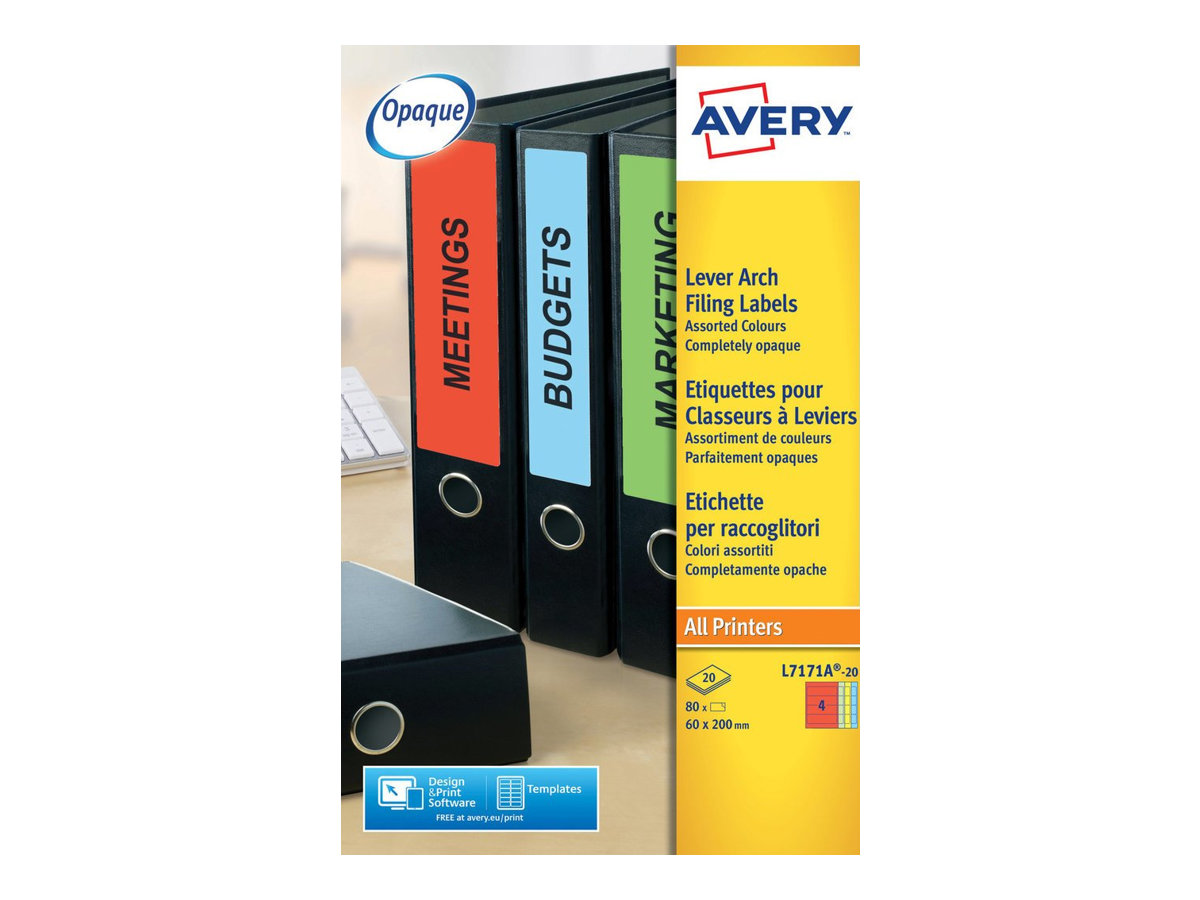 Avery Lever Arch Spine Labels Labels 20 Pcs 60 X 200 Mm