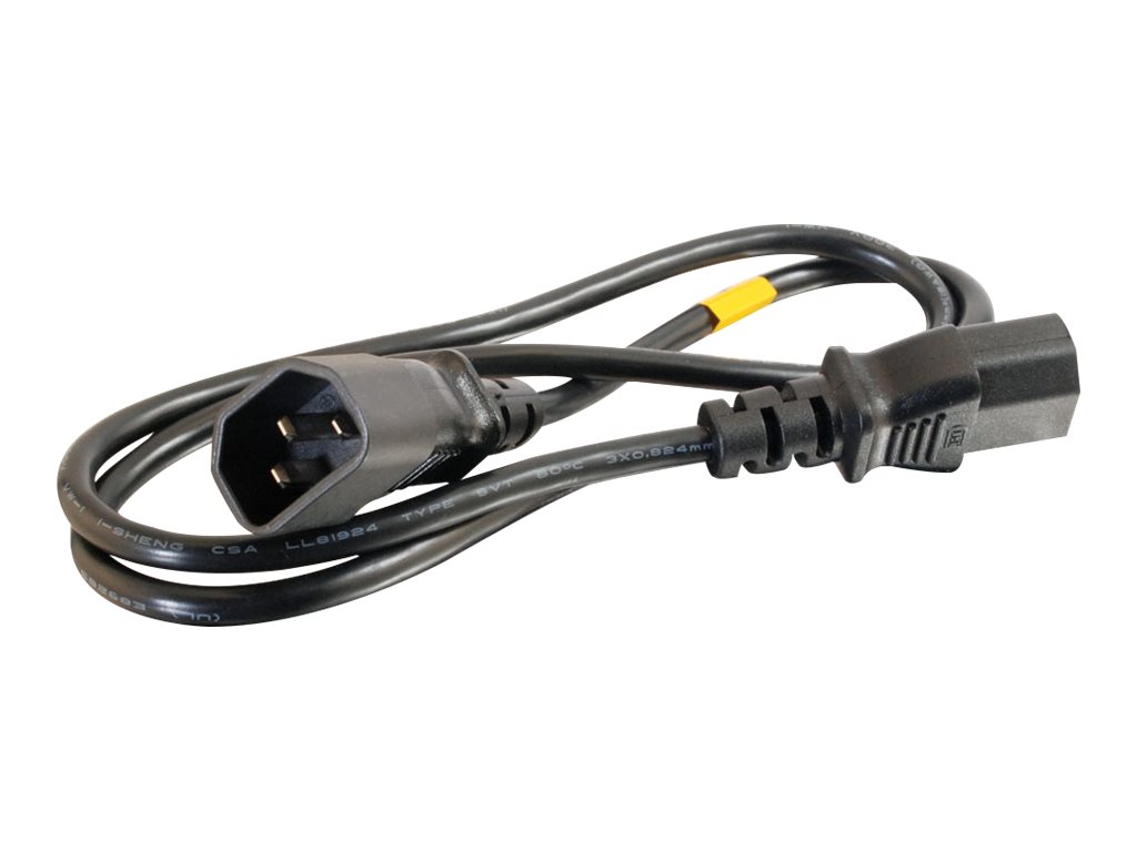 C2G 2ft 18 AWG Computer Power Extension Cord (IEC320 C14 to IEC320 C13) TAA