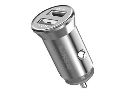 Sansai car power adapter aluminum Product shot Left-angle 79150