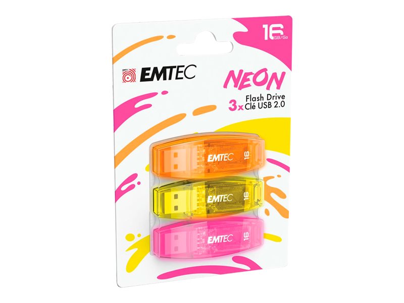 EMTEC C410 Neon - clé USB 16 Go - USB 2.0 Pas Cher