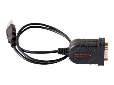 CODi USB to Serial Adapter Cable Serial adapter USB serial black