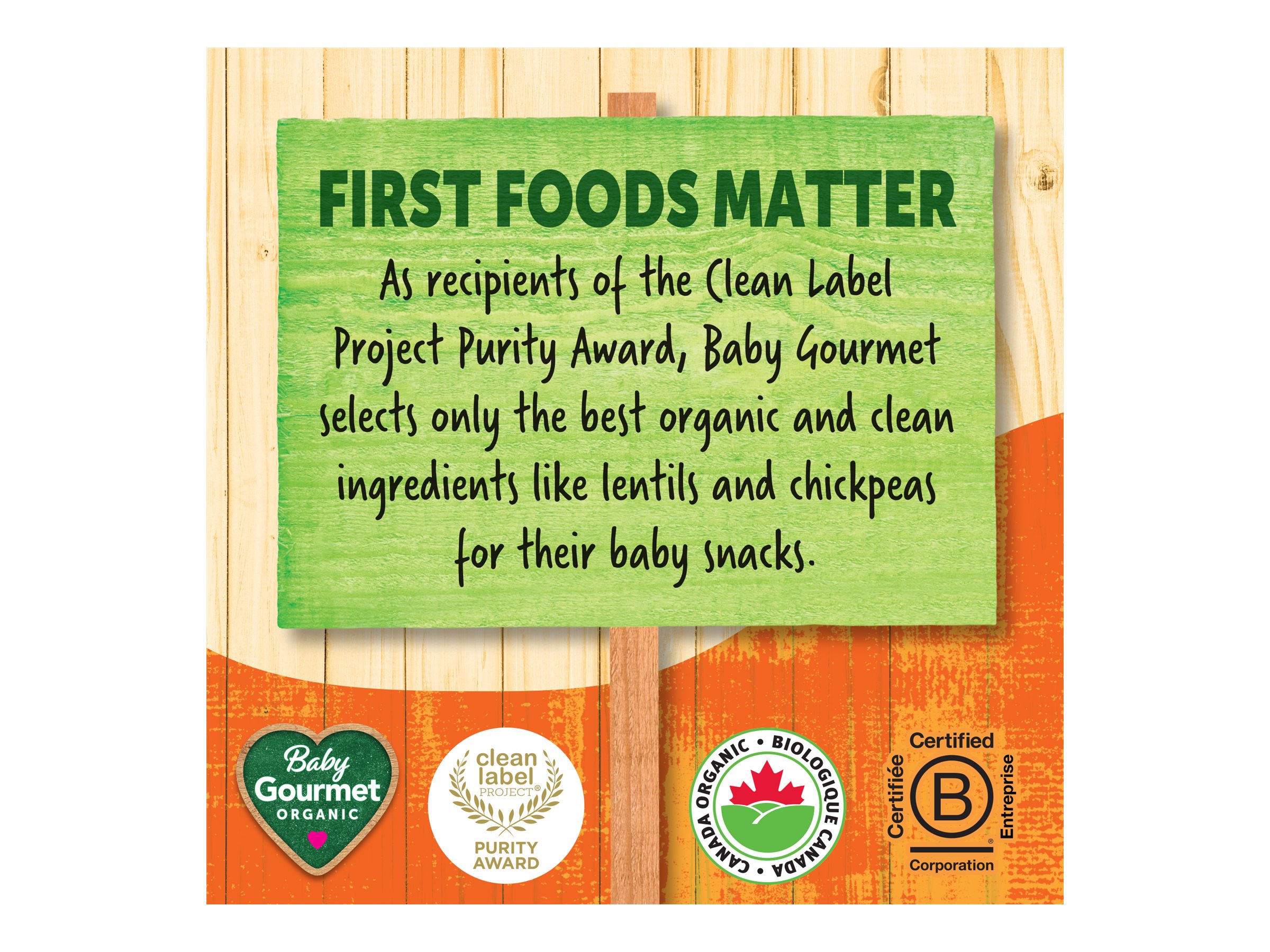 Baby Gourmet Finger Foods Lentil and Chickpea Puffs - Carrot Sticks - 40g