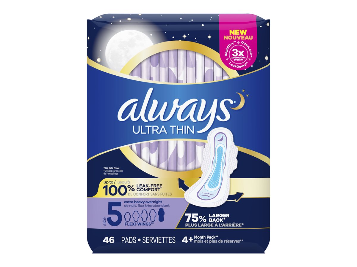 Always Ultra Thin Sanitary Pads - Extra Heavy Overnight - Size 5