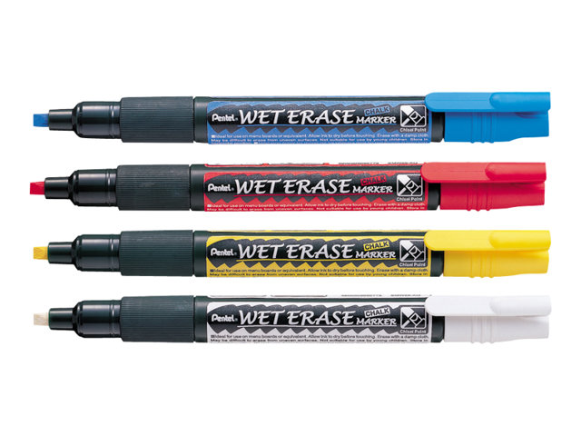 Pentel Arts Marker Red Blue Yellow White Pack Of 4