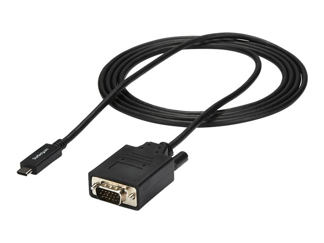 Image of StarTech.com 6ft (2m) USB C to VGA Cable, 1920x1200/1080p USB Type C to VGA Video Active Adapter Cable, Thunderbolt 3 Compatible, Laptop to VGA Monitor/Projector, DP Alt Mode HBR2 Cable - 2m USB-C Video Cable (CDP2VGAMM2MB) - video / USB cable - 24 pin US