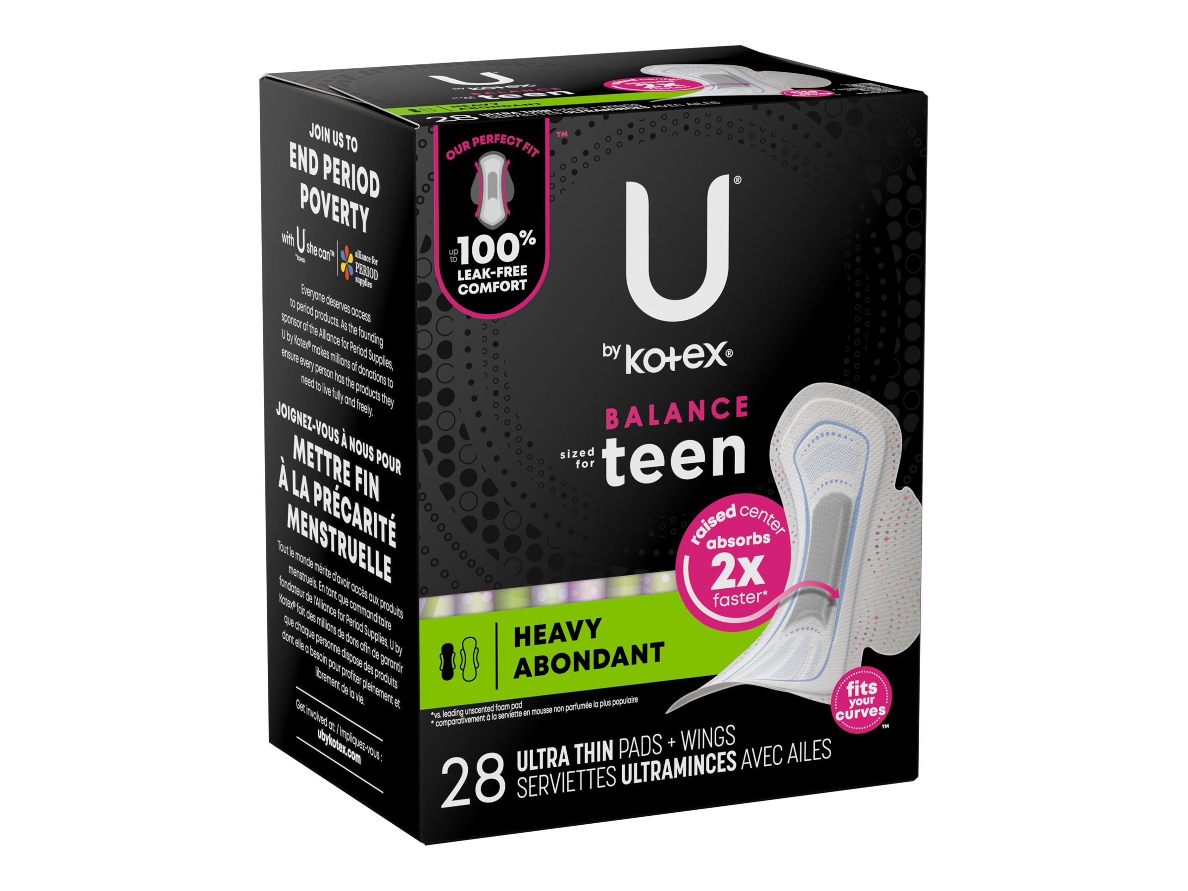 U by Kotex Balance Ultra Thin Pads with Wings - Extra Absorbency