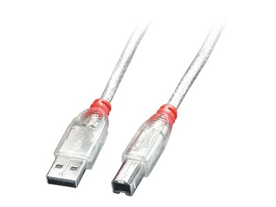 LINDY USB 2.0 Kabel Typ A/B transparent M/M 0.5m - 41751
