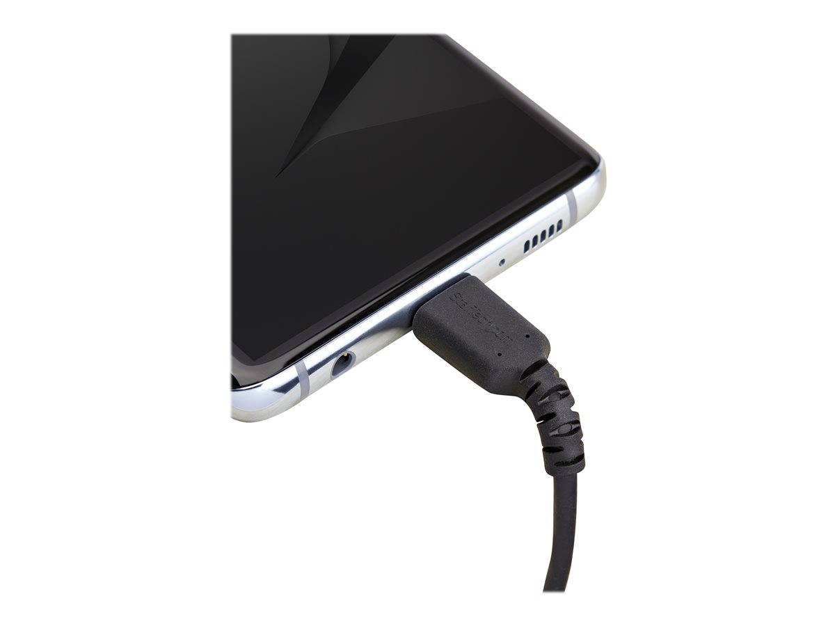 StarTech.com 1m USB A to USB C Charging Cable, Durable Fast Charge & Sync USB 2.0 to USB Type C Data Cord, Rugged TPE Jacket Aramid Fiber M/M 3A Black, Samsung S10, S20, iPad Pro, Pixel - Heavy Duty and Rugged - USB kabel typ C - USB do USB-C - 1 m – foto 2