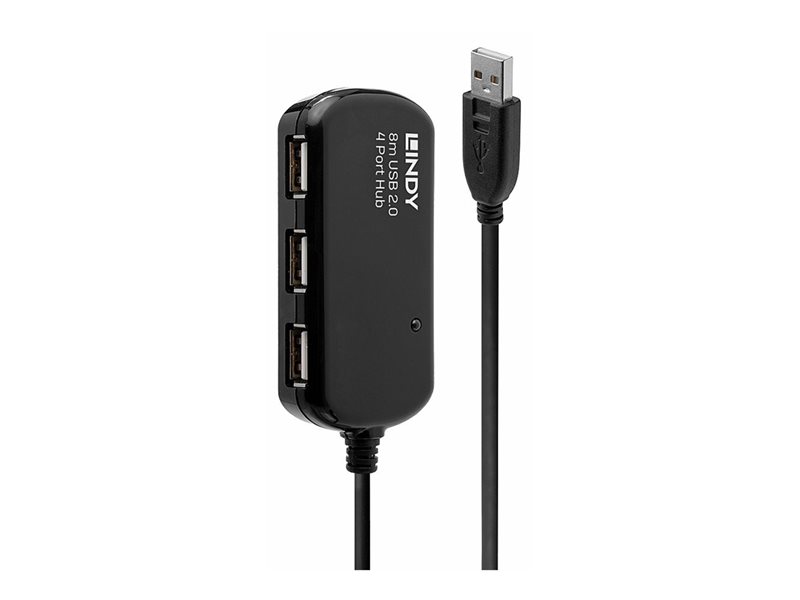 Rallonge active USB 2.0 Pro avec Hub 4 ports, 8m