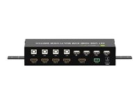 TECHly HDMI  4x1 KVM Quad Multiviewer IR Remote 1080p KVM / serial / USB switch Desktop