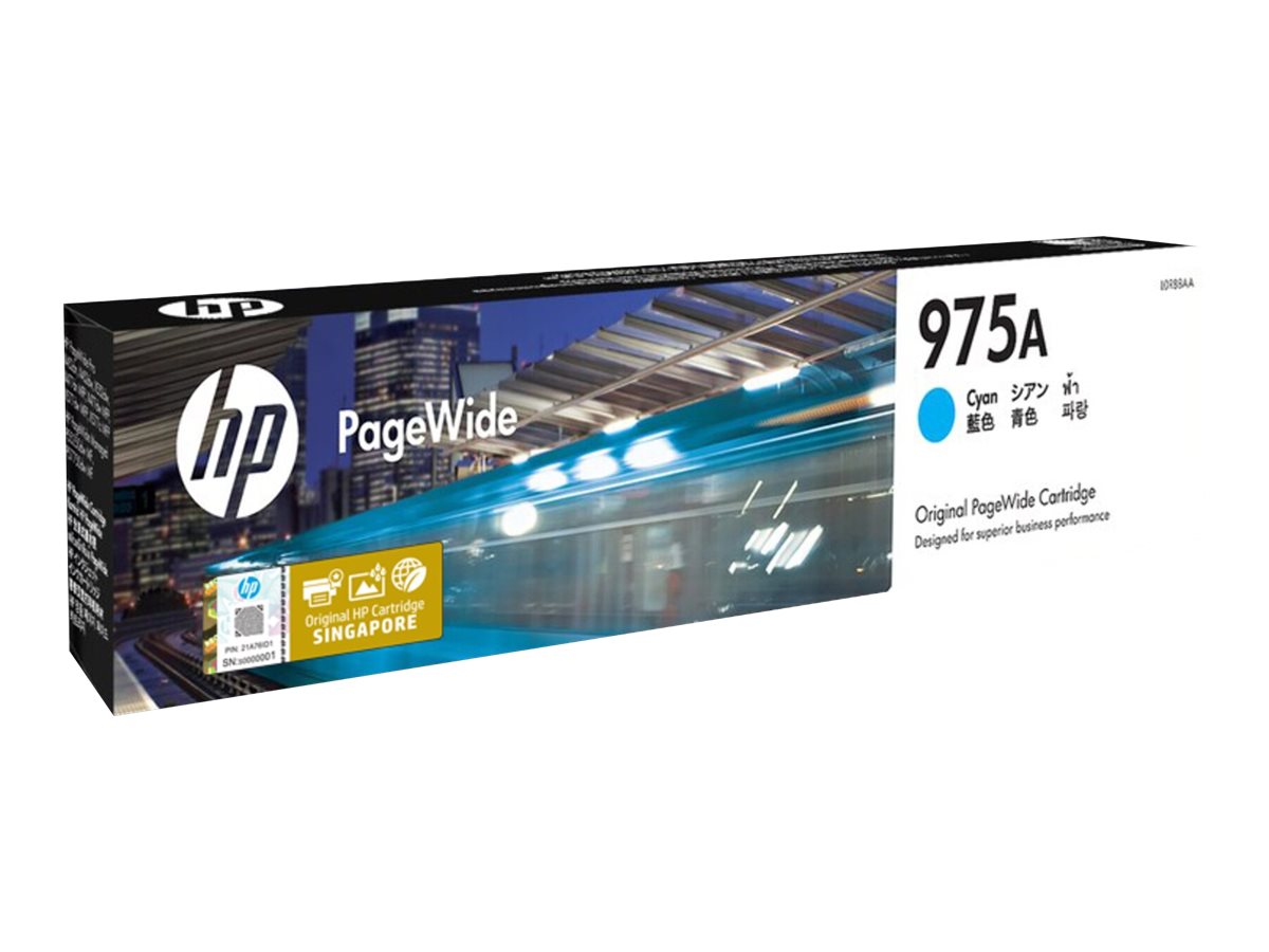 HP 975A cyan original PageWide ink Product shot Left-angle 79900