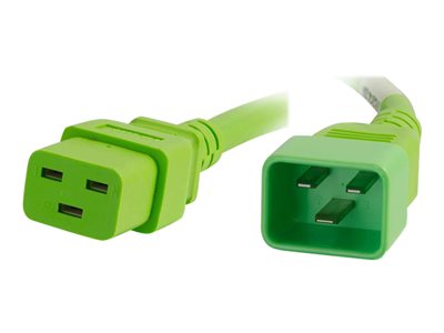 C2G 8ft 12AWG Power Cord (IEC320C20 to IEC320C19) Green Power cable TAA Compliant 