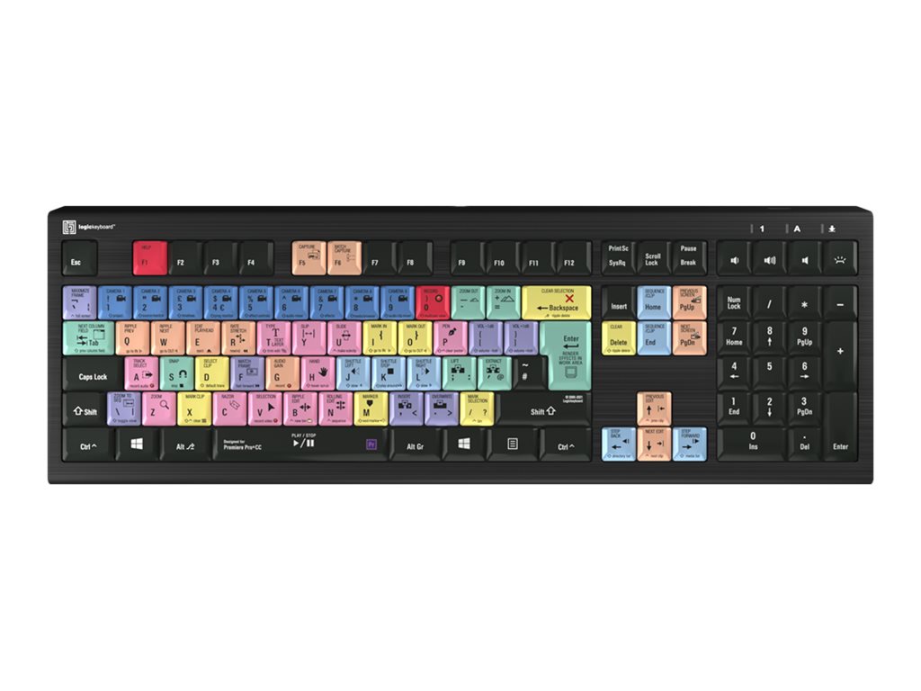 An image of LogicKeyboard Adobe Premiere Pro CC ASTRA 2 - keyboard - QWERTY - UK - black Input Device
