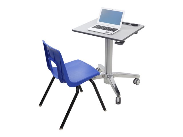 Image of Ergotron LearnFit Short - sit/standing desk - rectangular - grey, silver