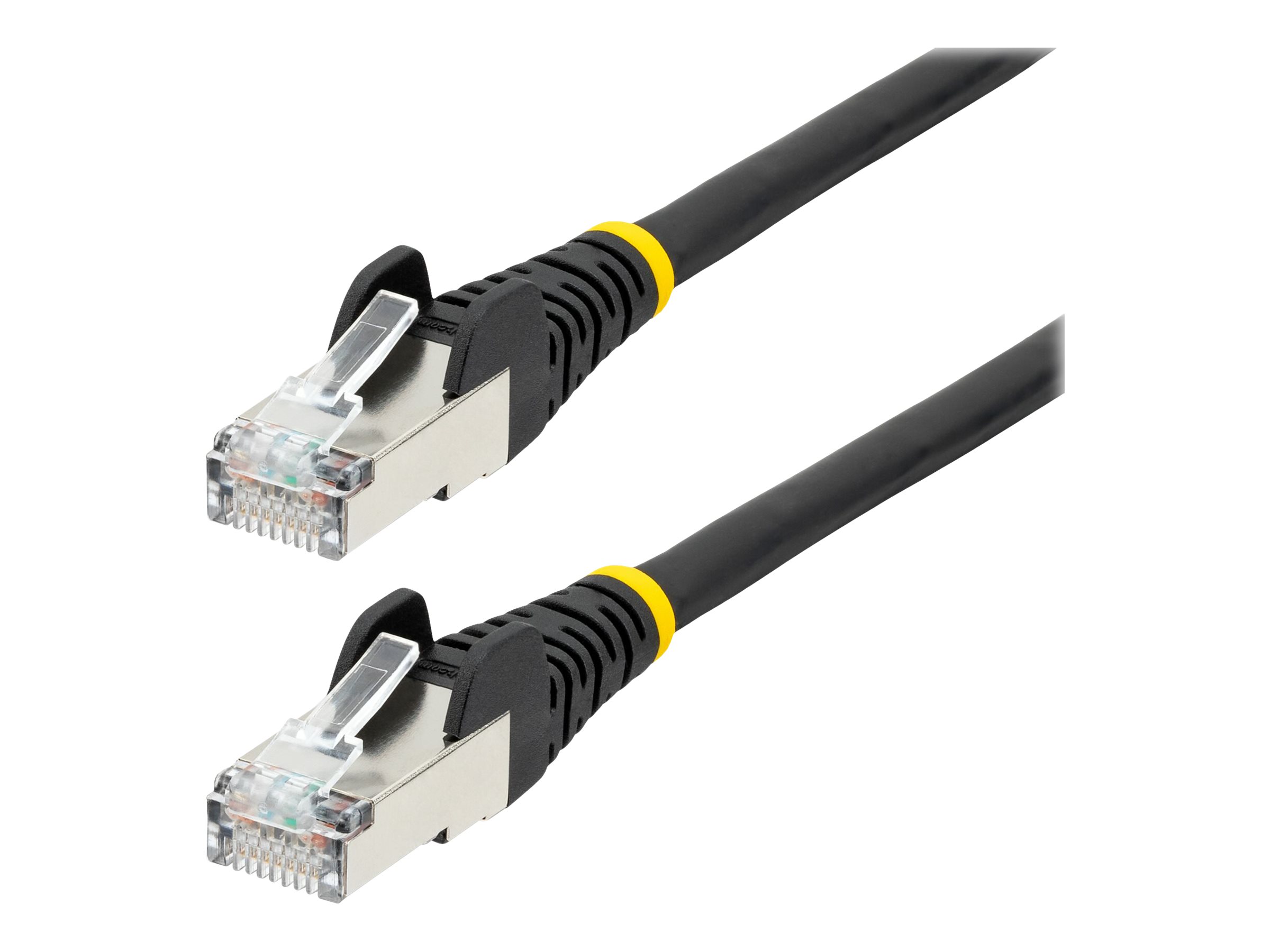 Startech 25ft LSZH CAT6a Ethernet Cable, Black, 10 Gigabit Snagless RJ45 100W PoE Patch Cord, CAT 6A 10GbE 27AWG S/FTP Network Cable w/Strain Relief, ETL