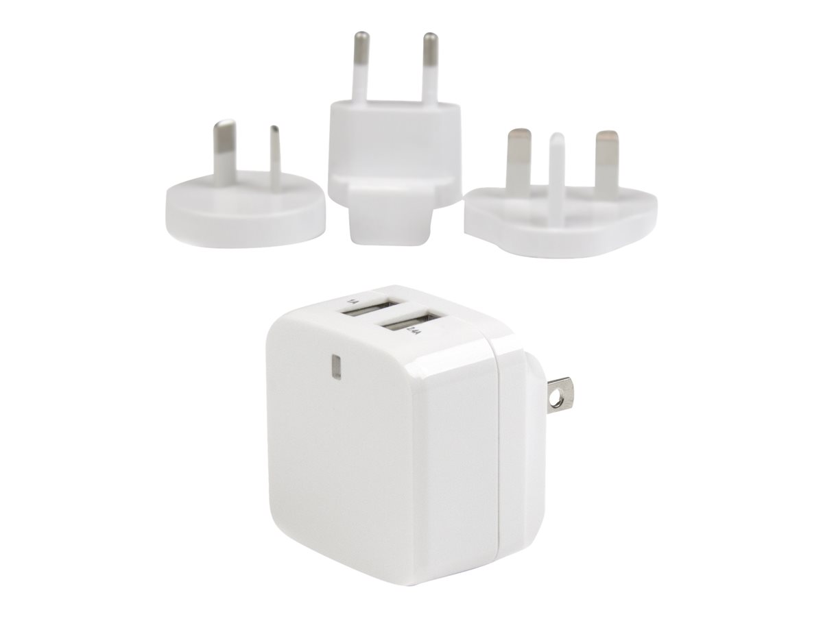 StarTech.com Dual Port USB Wall Charger 17W/3.4A - Travel Charger 110V/220V síťový adaptér - USB - 17 Watt