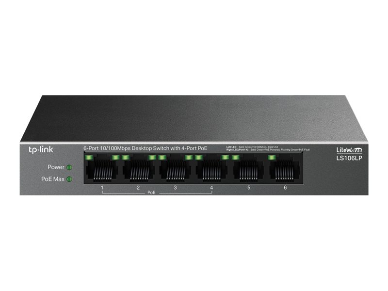 TP-Link LiteWave LS106LP V1 - přepínač - 6 porty
