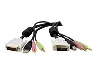 StarTech.com 4-in-1 Cable for KVMs with Dual Link DVI and USB - Audio & Microphone Cables Built-in - 6ft (2m) (DVID4N1USB6) -