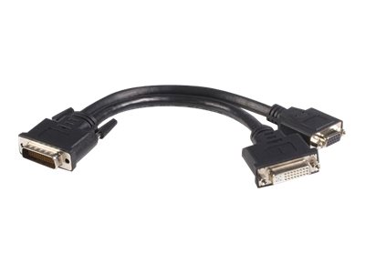 Image of StarTech.com DMS 59 Splitter Cable - 8in - DMS 59 to 1 x DVI / 1 x VGA - Y Cable - DMS 59 to VGA - Monitor Splitter Cable - DMS 59 Cable (DMSDVIVGA1) - display cable - 20 cm