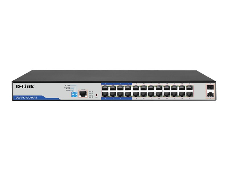 D-Link DGS F1210-26PS-E switch 26 ports smart Product shot Front 79500