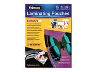 FELLOWES PUNCHED POUCH 228X303 80MIC