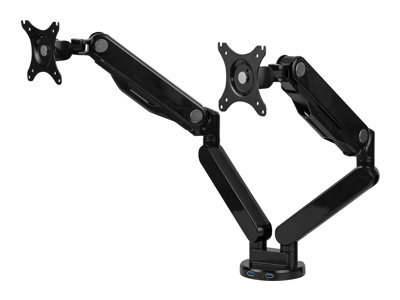 Fellowes Platinum Series Dual Monitor Arm - Mounting kit - for 2 monitors (adjustable arm) - aluminium - black - screen size: up to 27" - desk-mountable