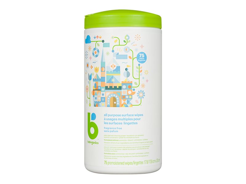 Babyganics All Purpose Cleaning Wipes - 75's