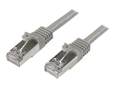 Image of StarTech.com 5m CAT6 Ethernet Cable, 10 Gigabit Shielded Snagless RJ45 100W PoE Patch Cord, CAT 6 10GbE SFTP Network Cable w/Strain Relief, Grey, Fluke Tested/Wiring is UL Certified/TIA - Category 6 - 26AWG (N6SPAT5MGR) - patch cable - 5 m - grey
