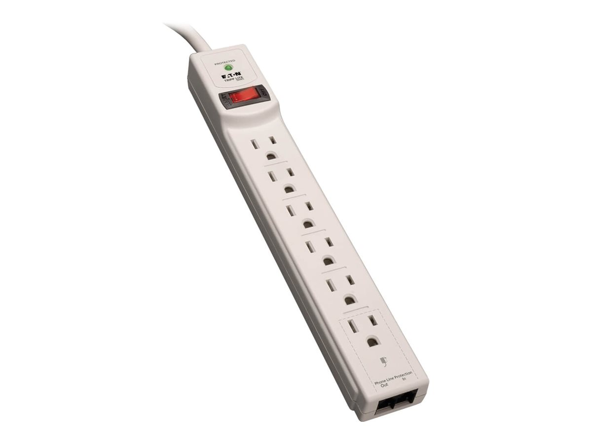 Tripp Lite Surge Protector Power Strip 6 Outlet RJ11 8' Cord 990 Joules
