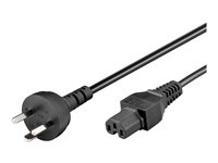 MicroConnect Strøm DK EDB (male) - Strøm IEC 60320 C15 Sort 1.8m Strømkabel