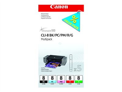 CANON CLI-8 BK/PC/PM/R/G Multi Pack - 0620B027